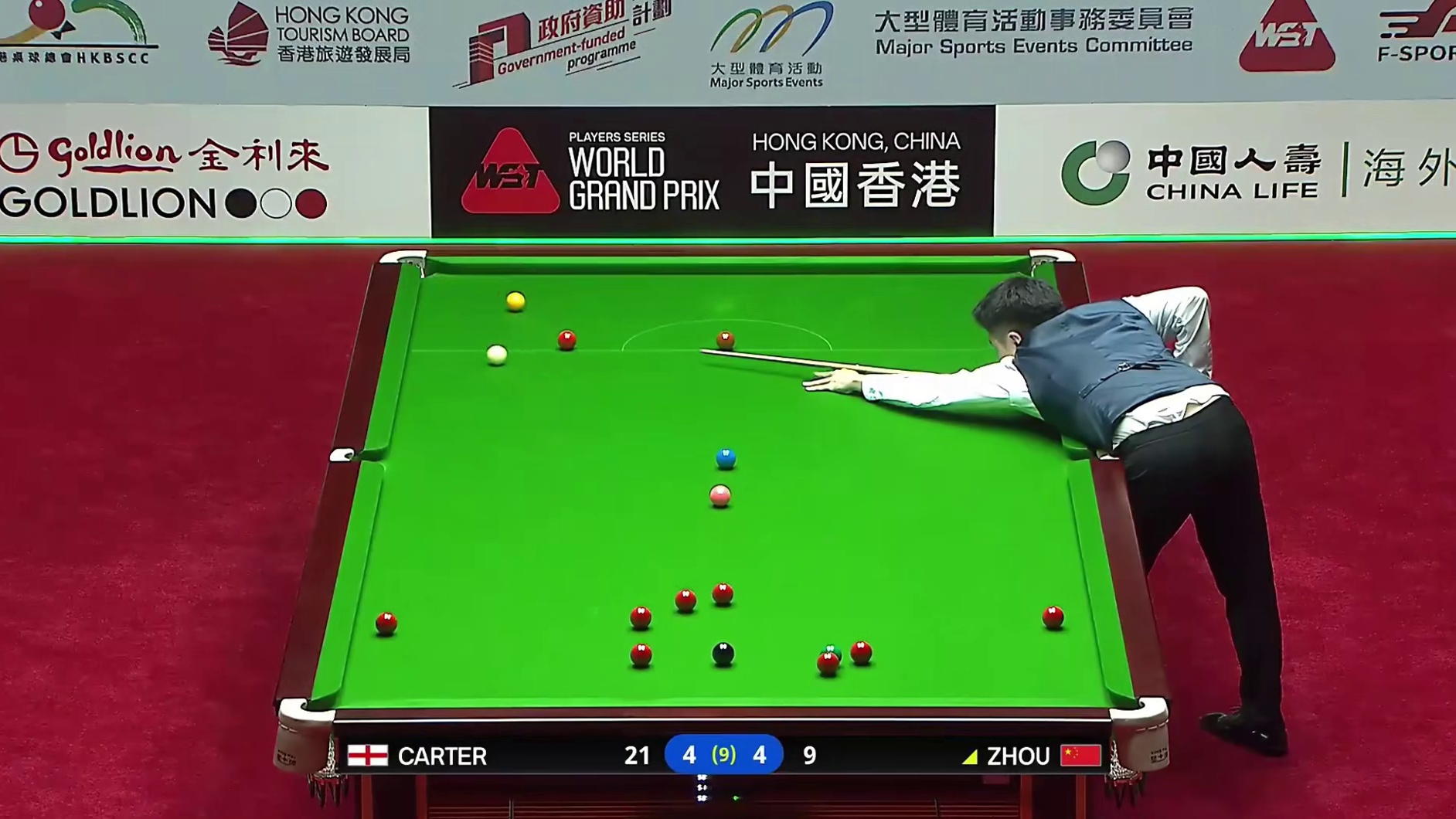 斯诺克历史首次！周跃龙5比4绝杀卡特，大奖赛四强德比对决！