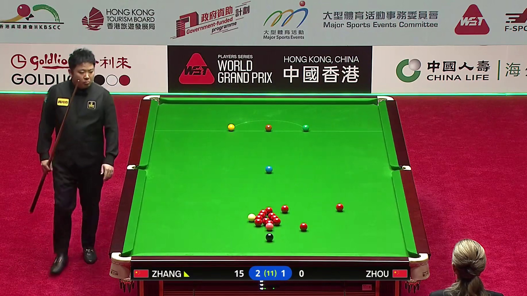 2026斯诺克世界大奖赛，半决赛，张安达VS周跃龙，