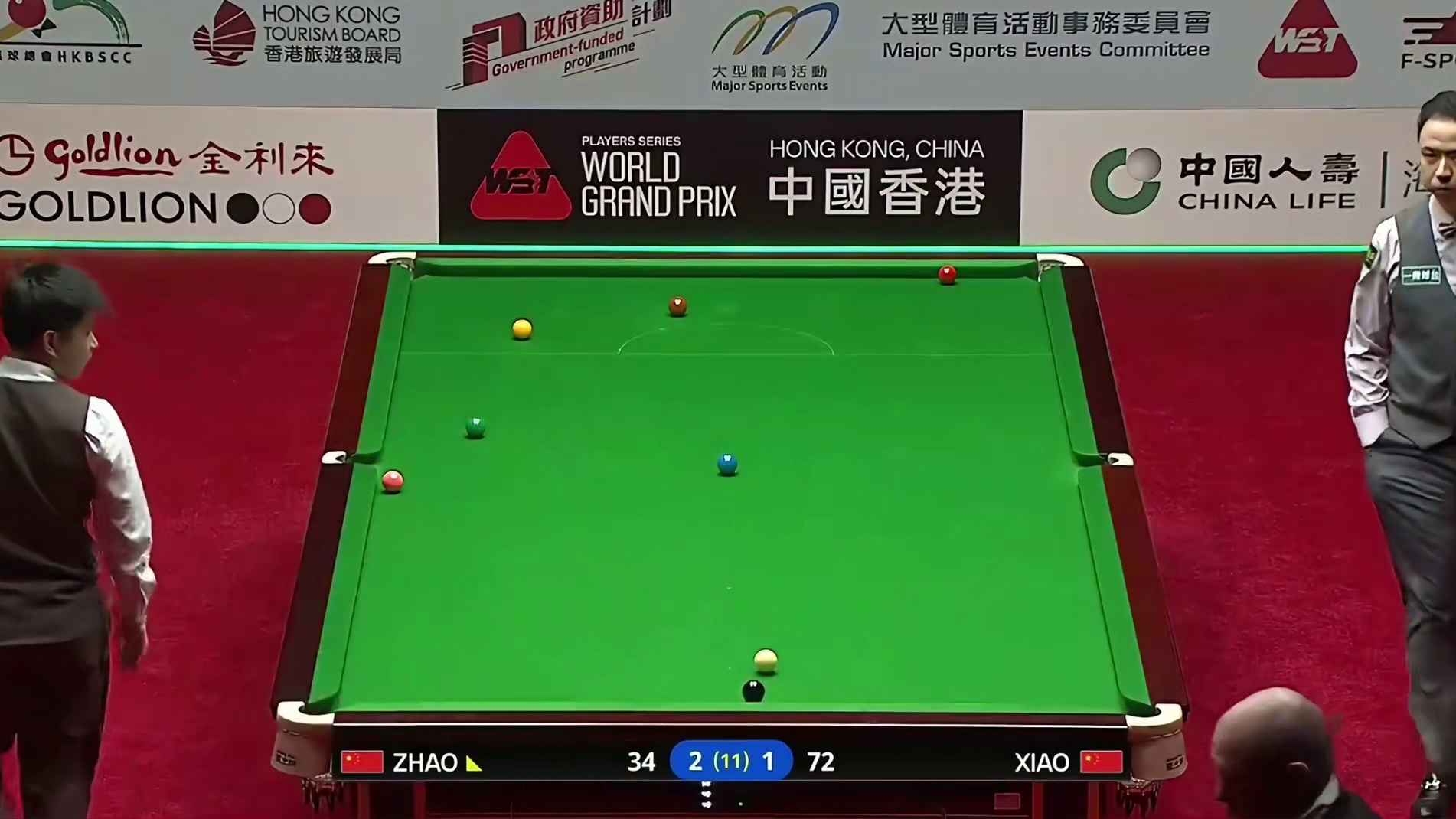 2026斯诺克世界大奖赛；肖国栋vs赵心童