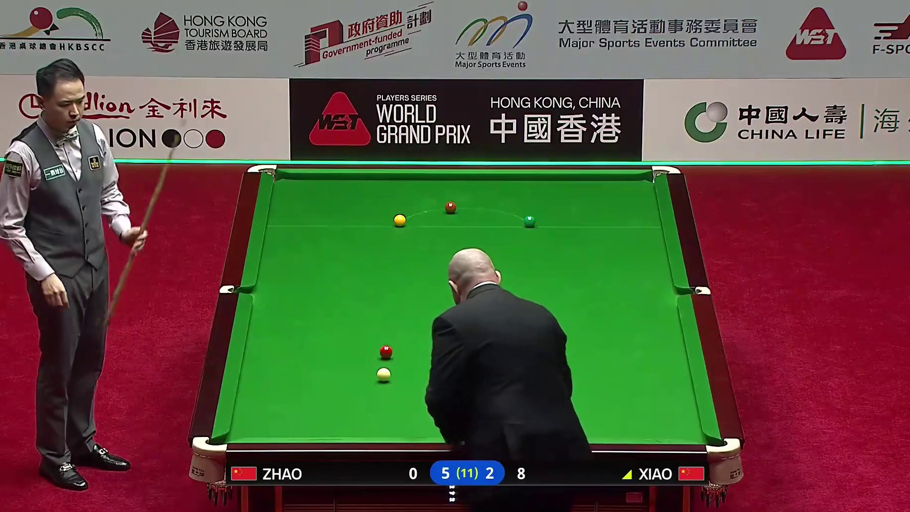 斯诺克大奖赛，赵心童5比3肖国栋