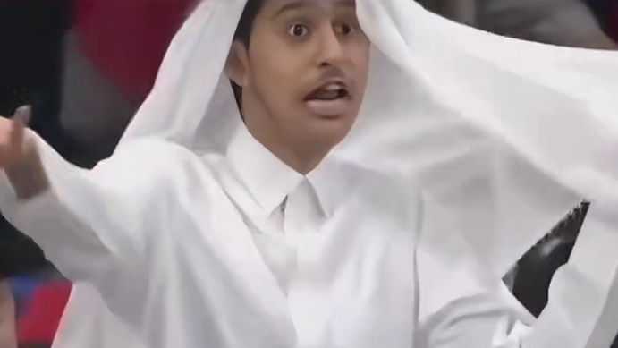 卡塔尔人头上的圈圈是这样用的啊