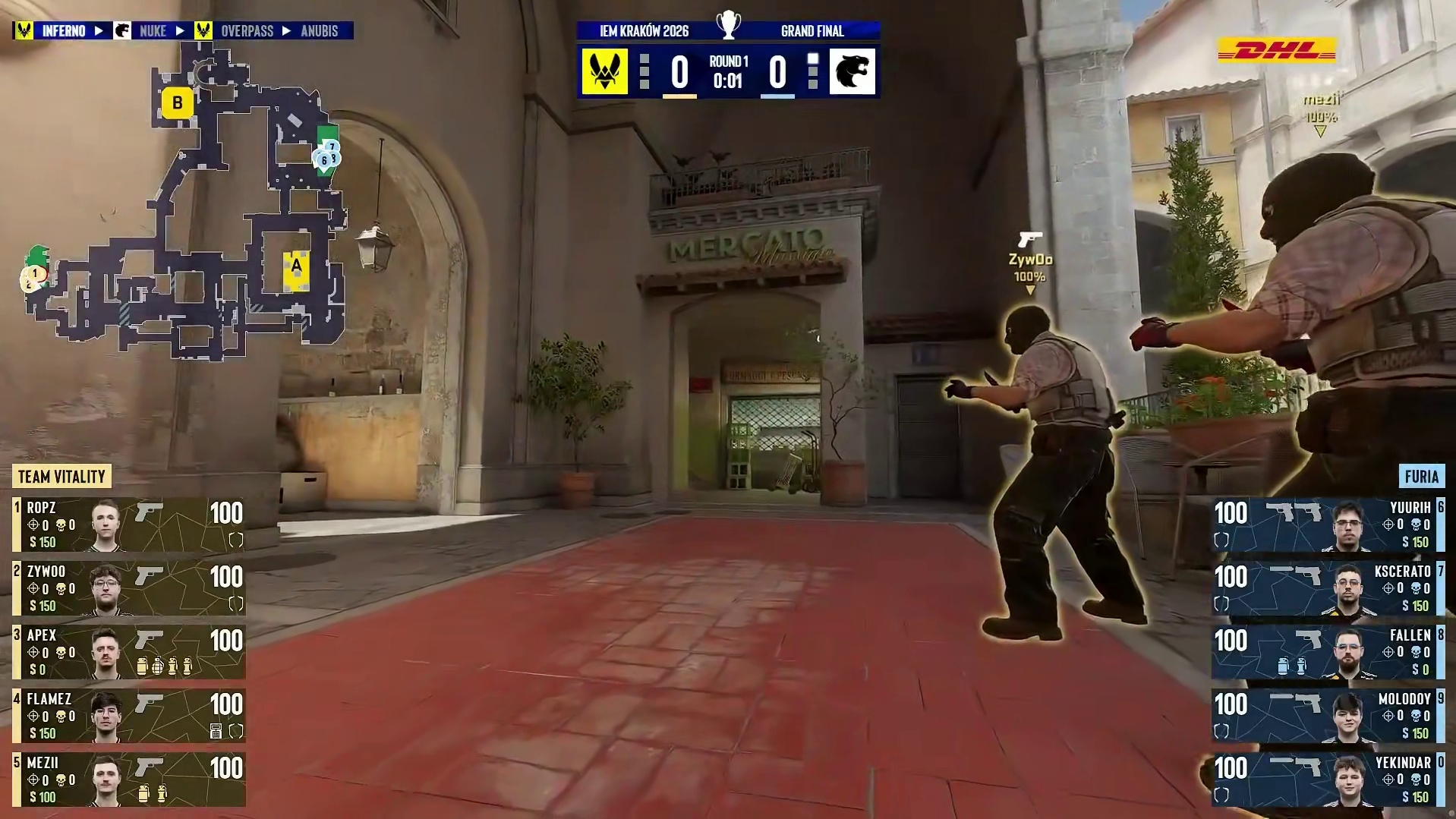 图二 Inferno，FURIA作为防守方、Vitality作为进攻方