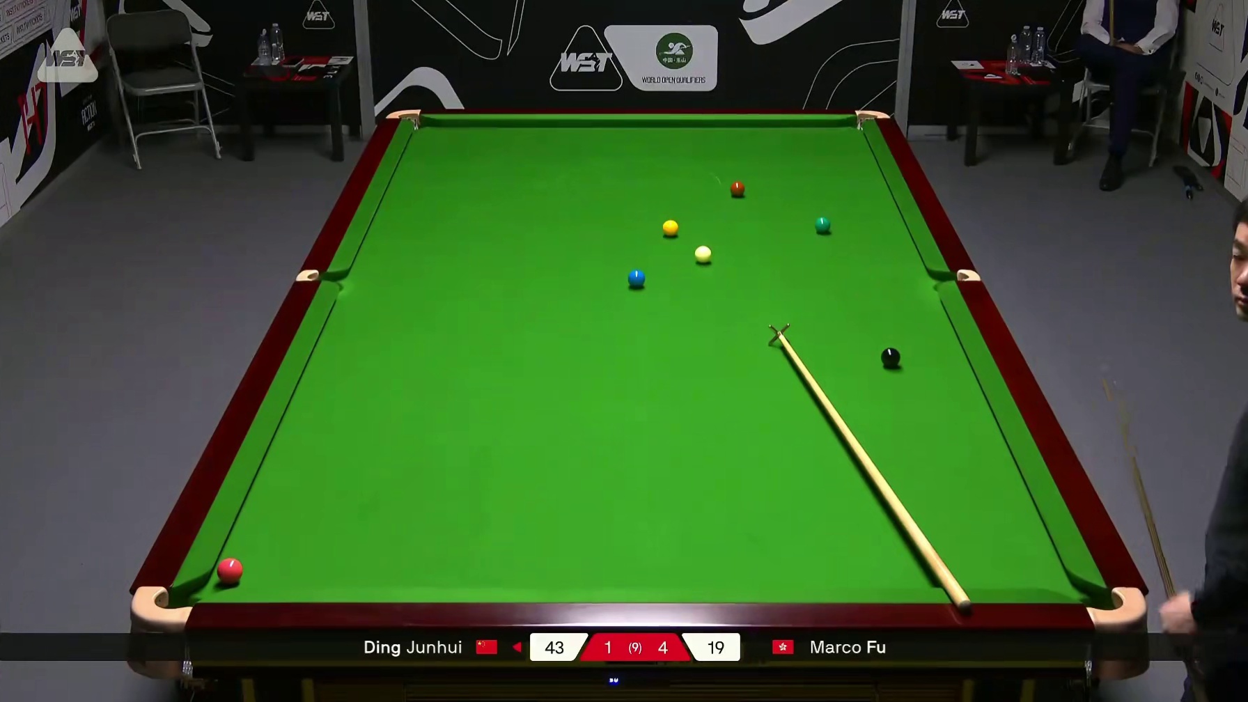 正播斯诺克世界公开赛：丁俊晖大战傅家俊！上演顶级防守大战！