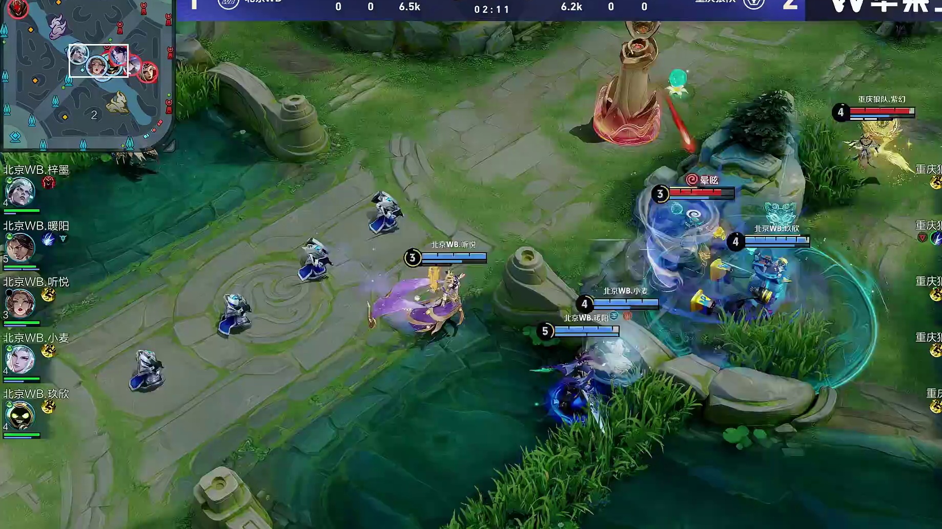 WB进攻狼队蓝区，暖阳宫本被击杀