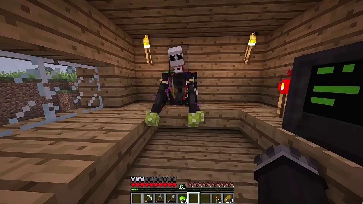 我的世界：玩家在mc中打造出的机器人，竟成了游戏世界中的噩梦 #