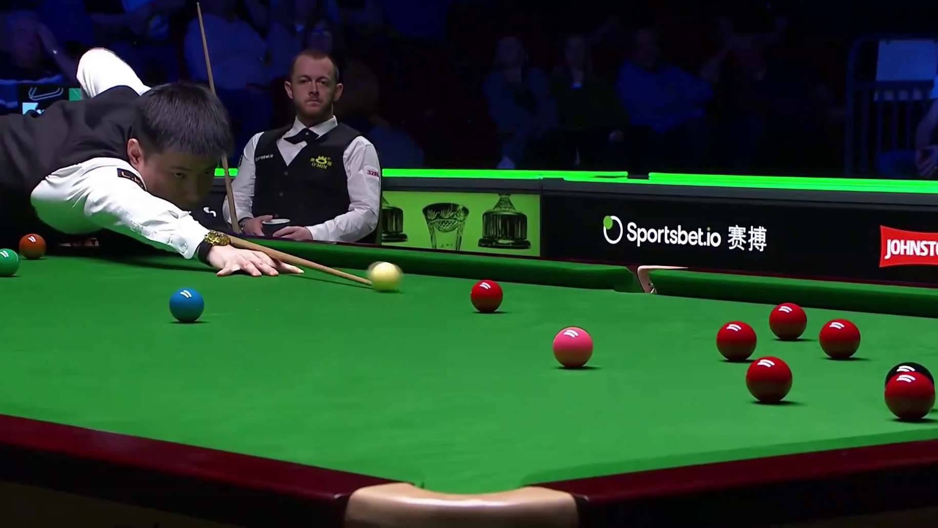 5比5决胜局来了！赵心童上演地狱级斯诺克，球员锦标赛再胜艾伦！