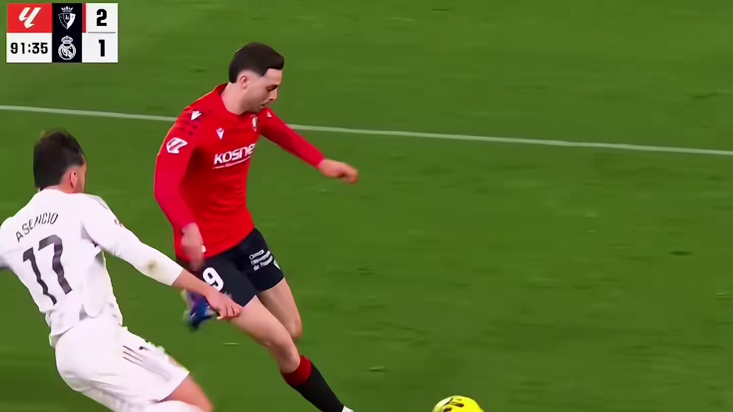 “维尼修斯难救主，奥萨苏纳2比1绝杀皇马”