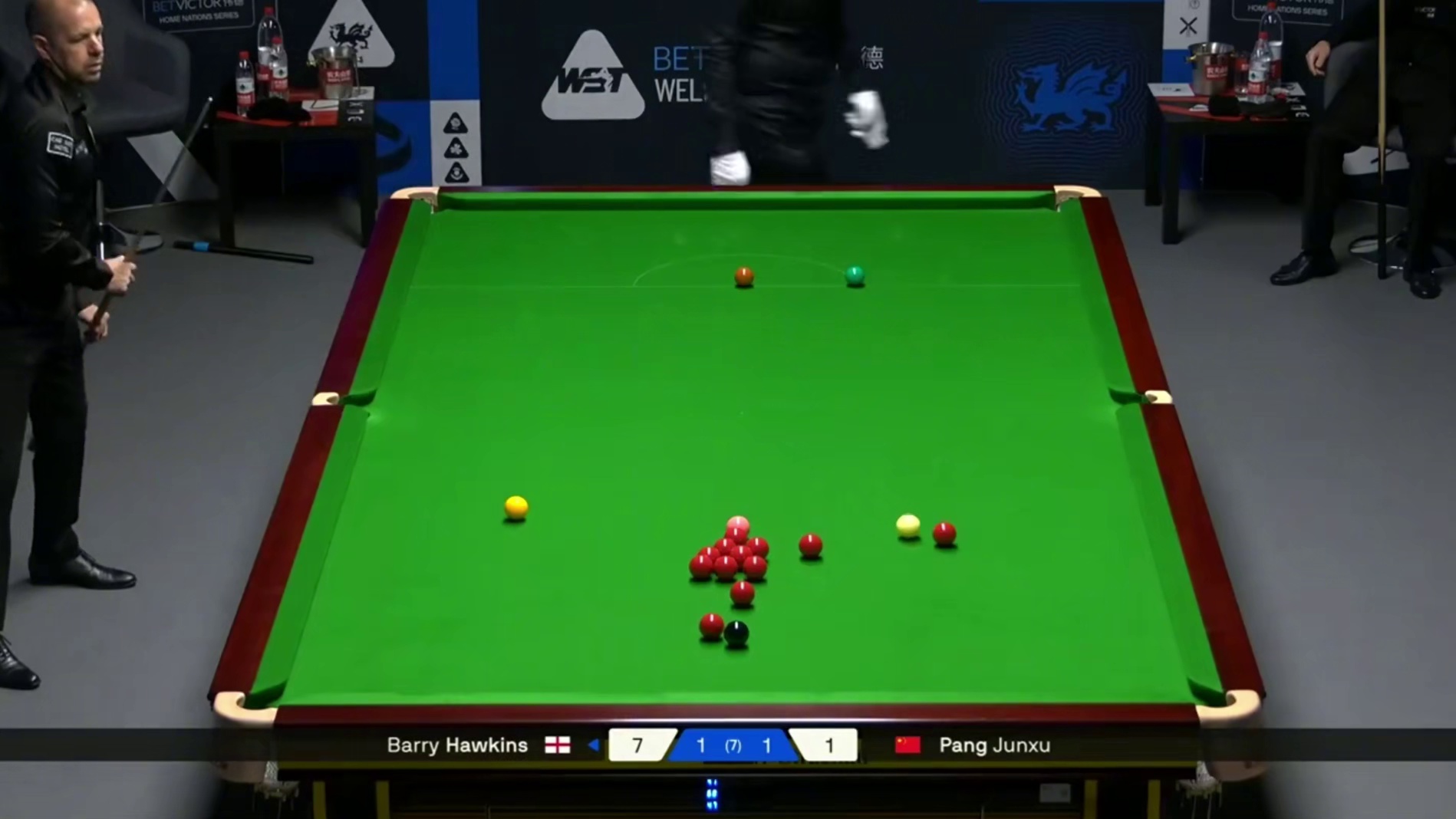 2026斯诺克威尔士公开赛；庞俊旭vs霍金斯