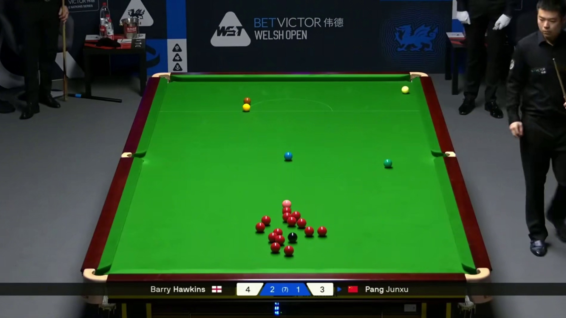 2026斯诺克威尔士公开赛；庞俊旭vs霍金斯