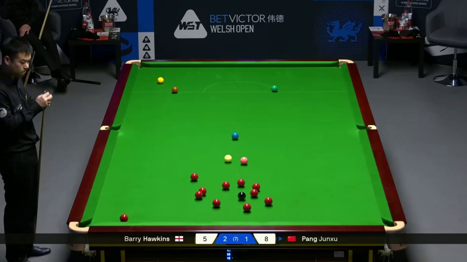 2026斯诺克威尔士公开赛：庞俊旭vs霍金斯