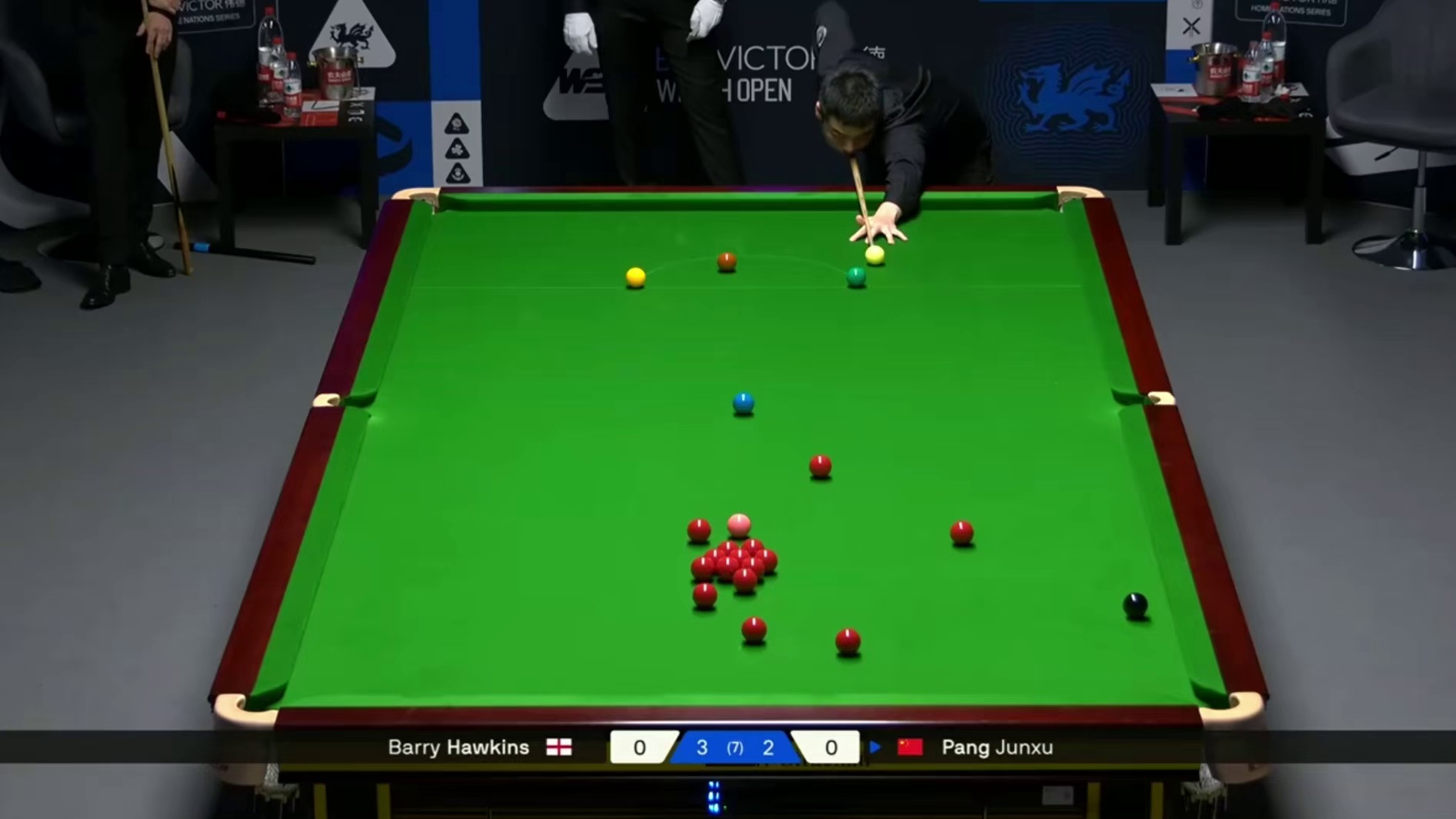 2026斯诺克威尔士公开赛；庞俊旭vs霍金斯