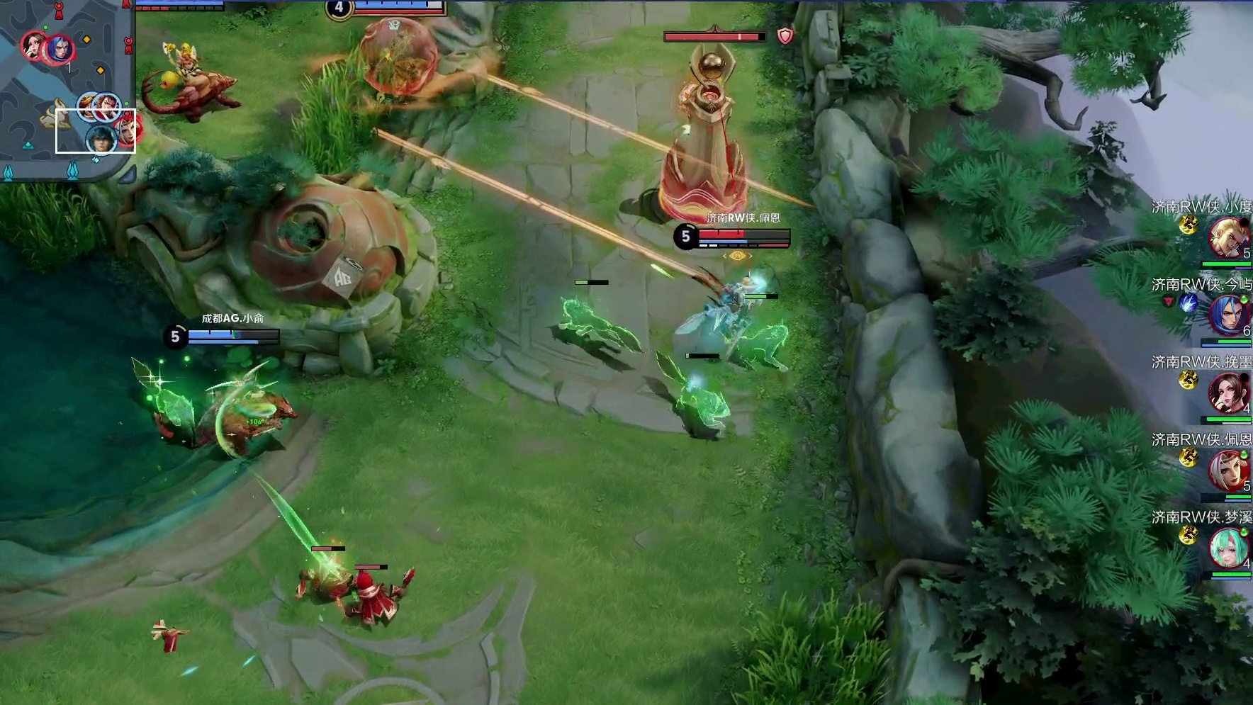 AG中射辅配合越塔击杀戈娅拿到一血