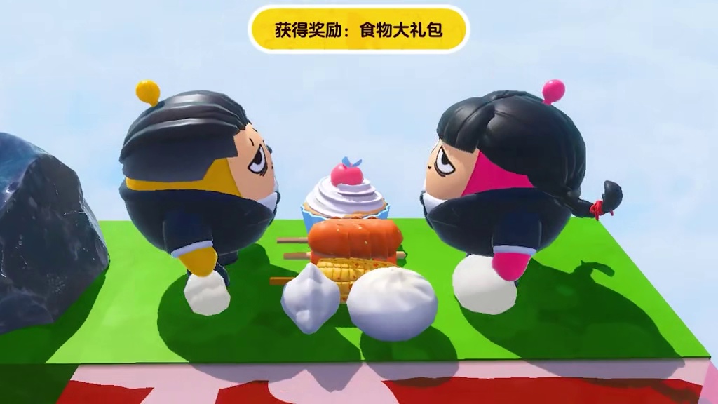 蛋仔派对：水方块生存第二天！捞出一颗蛋，孵出来个苦力怕