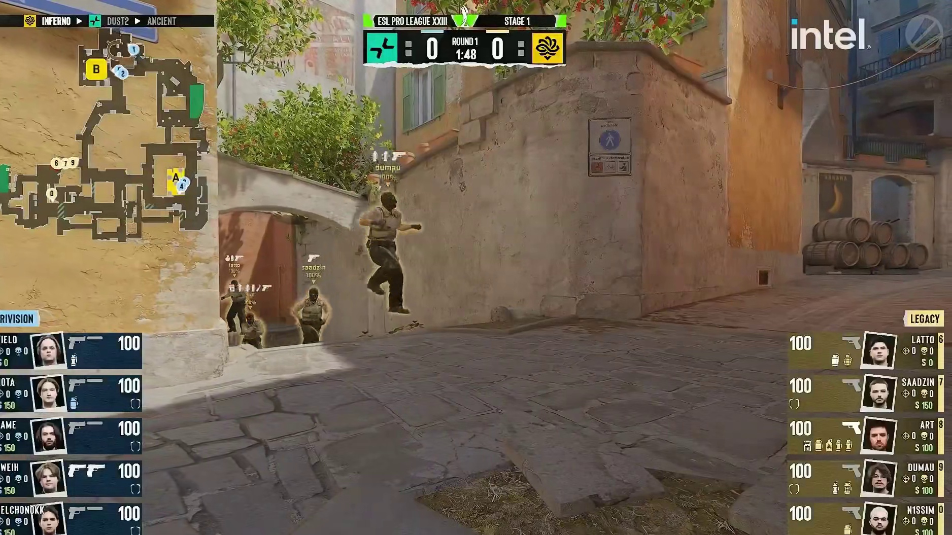 图一 Inferno，PARIVISION作为防守方、Legacy作为进攻方