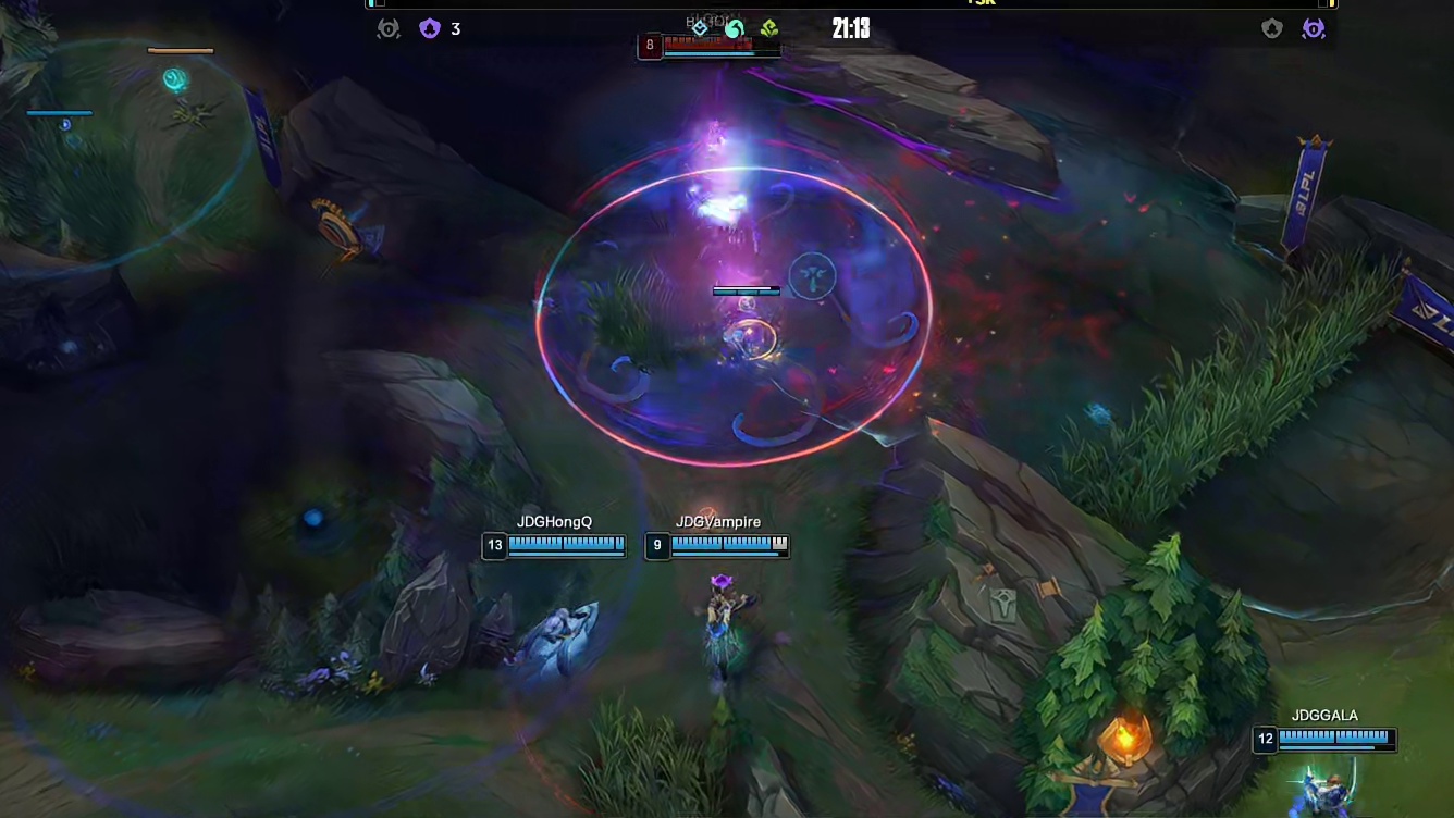 ON河道原地开大被JDG三人击杀