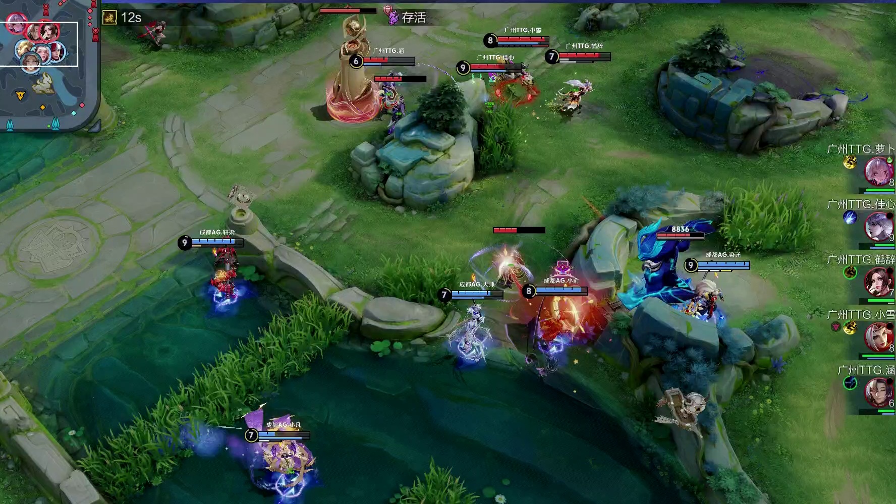 染详韩信挑起鹤辞火舞，轩染狂铁闪现拿到击杀