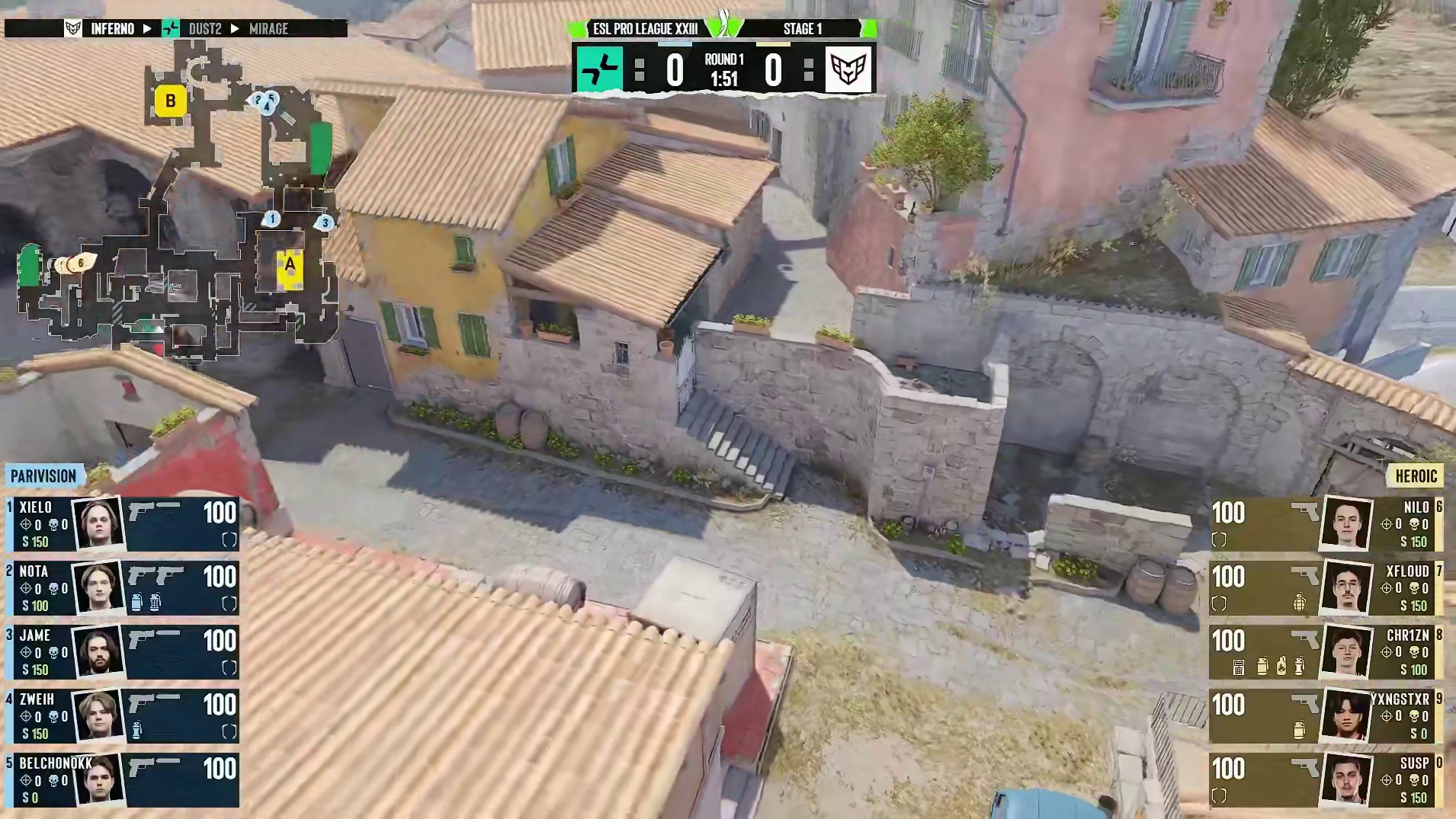 图一 Inferno，PARIVISION作为防守方、HEROIC作为进攻方