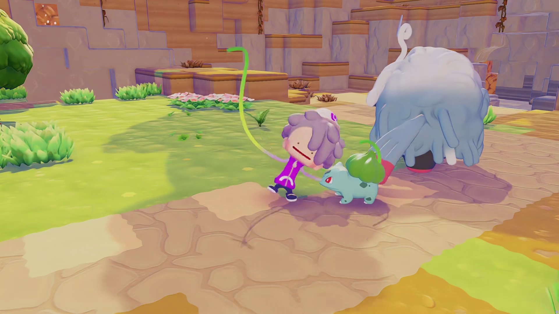 百变怪变成训练家，召唤出了神兽盖欧卡