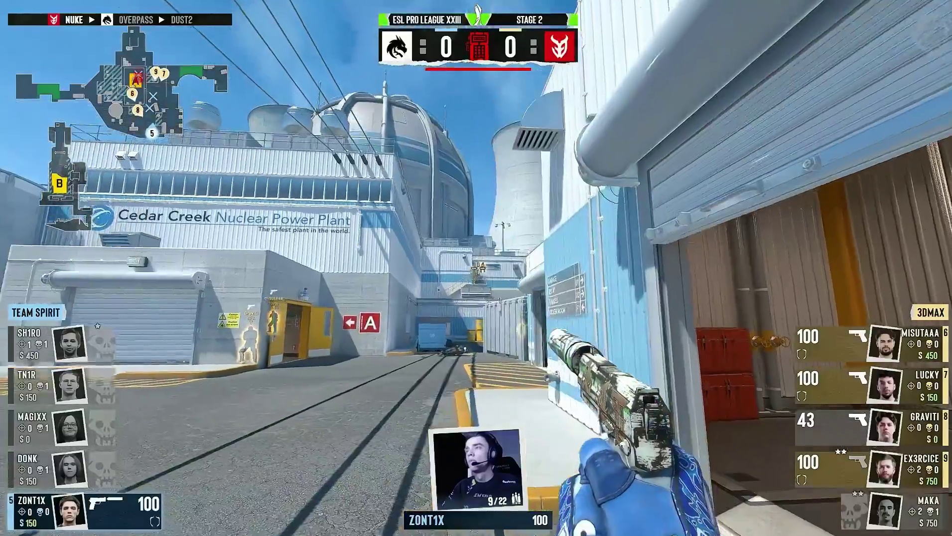 上半场手枪局，3DMAX全歼对方取得回合胜利，3DMAX 1:0 Spirit