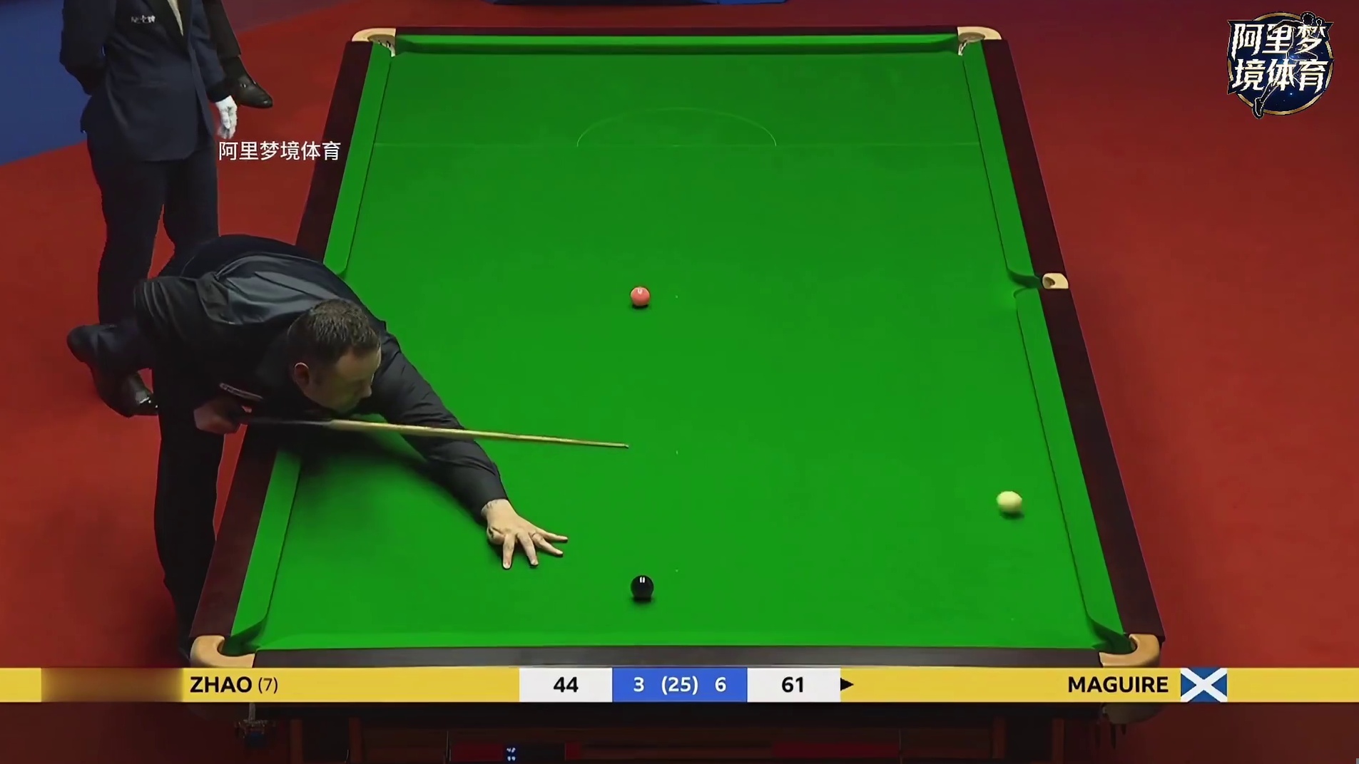 马奎尔超4分自为稳赢，连续把球推到袋口，不料惨遭赵心童反杀！