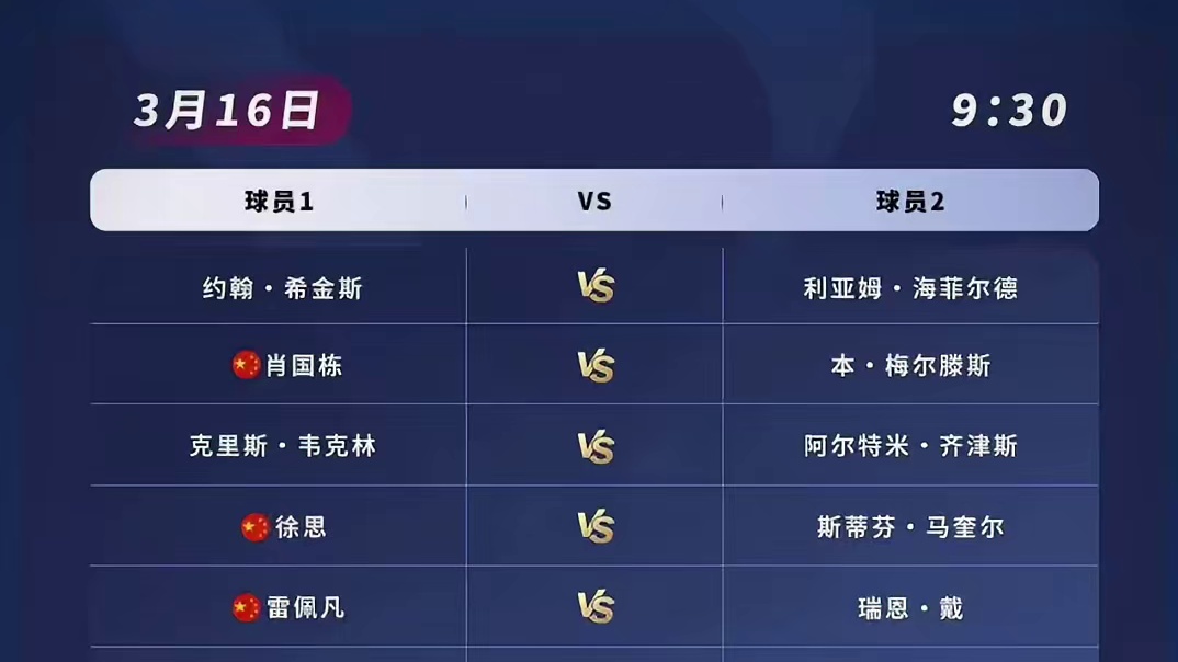 2026斯诺克世界公开赛赛程