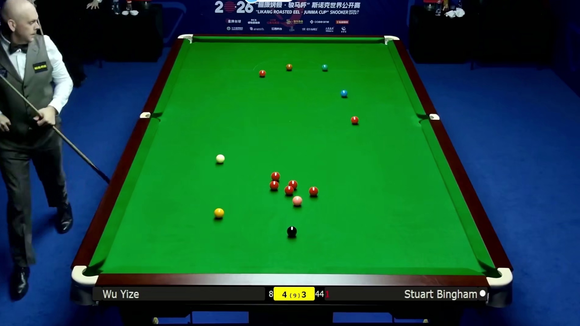 2026斯诺克世界公开赛；吴宜泽vs宾汉姆