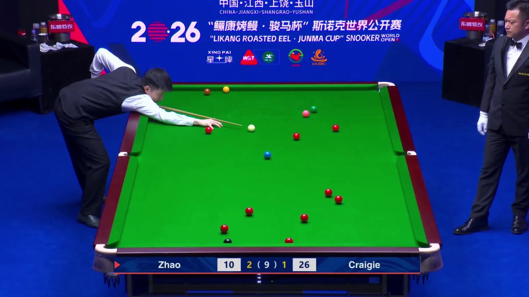 2026世界公开赛，赵心童上演顶级斯诺克，3比1横扫山姆！