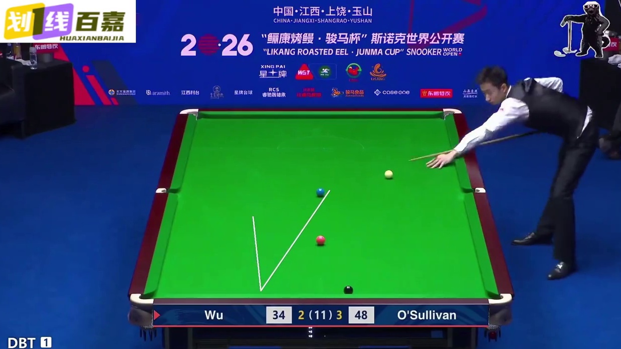 2026斯诺克世界公开赛，吴宜泽vs奥沙利文，上演高难度逆转