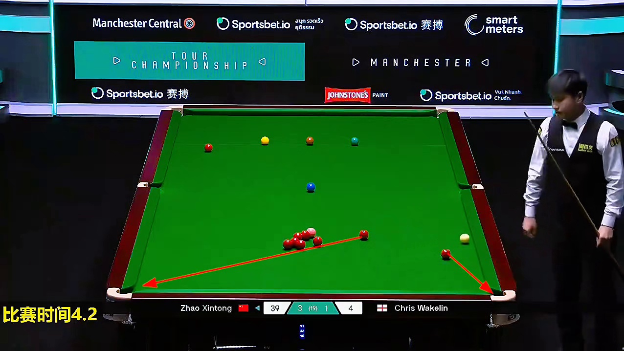 巡回锦标赛: 赵心童战力值拉满，各种极限操作强势清台，韦克林招架不住