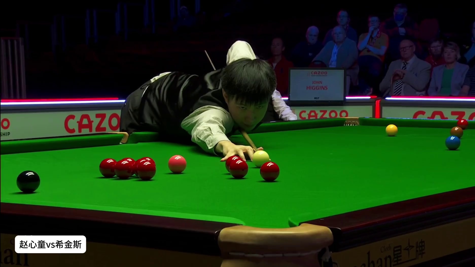 巡回锦标赛，赵心童极限破百，结局一球秀翻希金斯！