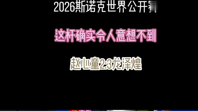 斯诺克世界公开赛第一轮赵心童VS龙泽煌 兴趣爱好