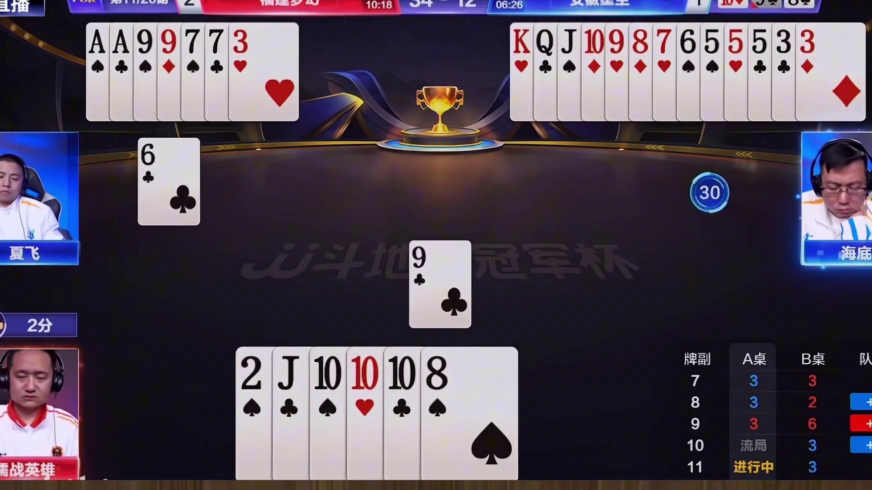 S7总决赛：福建梦幻3 -4安徽星尘TOP3牌局