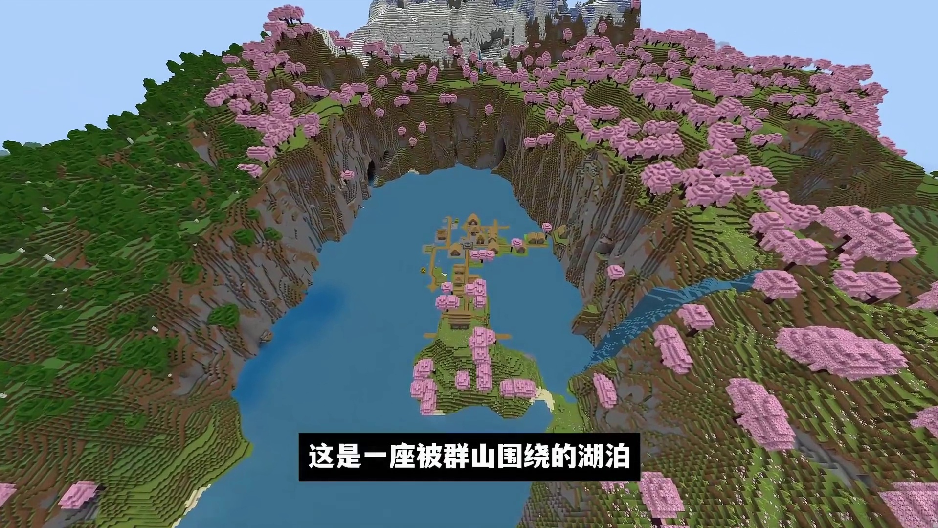 我的世界：三个适合假期跟小伙伴联机的种子，我嘞个樱花村庄啊！