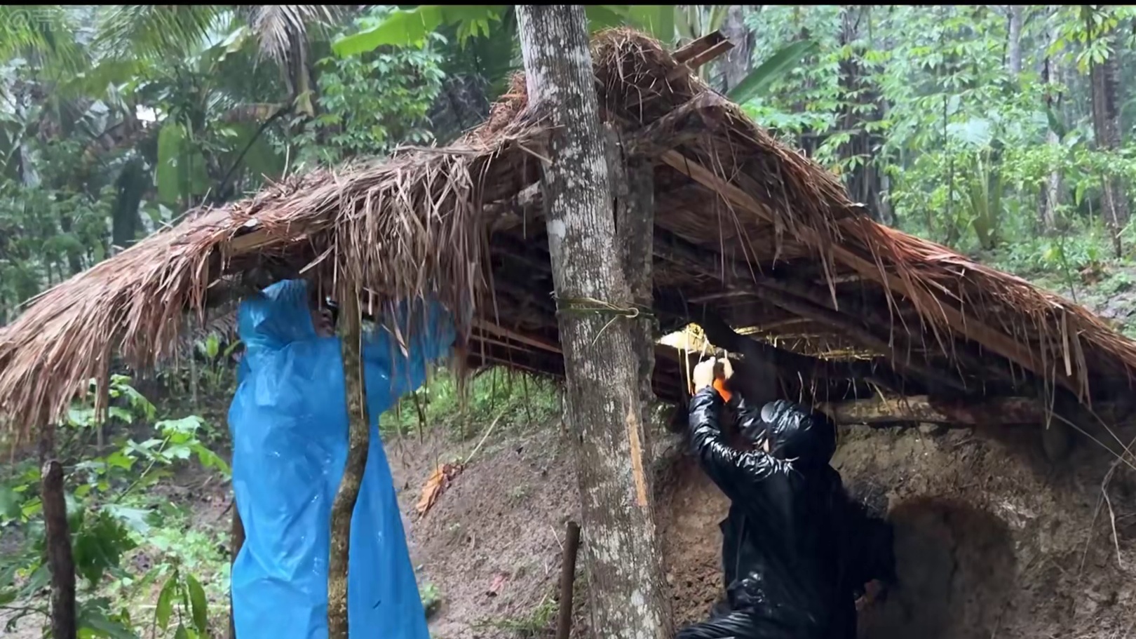 森林大雨 拉库里和库里拉上山收集山货时，天降暴雨，为了能有一个可以喘息的时机，他们冒着森林大雨搭建了一处野外庇护所，安稳度过潮湿的黑夜