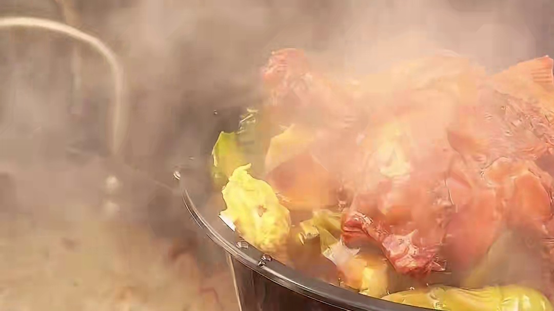 红烧肉双拼饭 东北街头红烧肉双拼饭 竟然还有个鸡腿