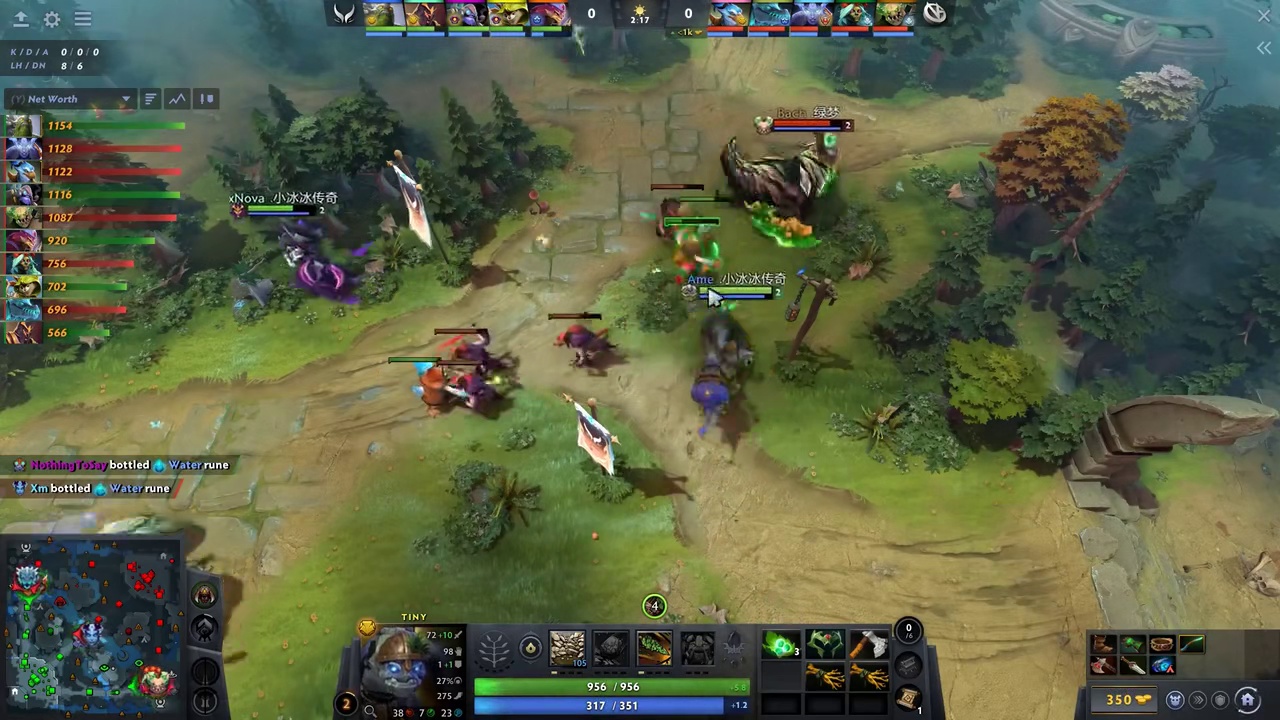 【职业选手第一视角】Ame tiny 无敌山岭巨人小小｜职业第一视角教学局Dota2