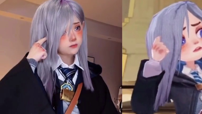 今天来模仿一下艾薇小可爱#COS #哈利波特魔法觉醒  #次元迎新大作战