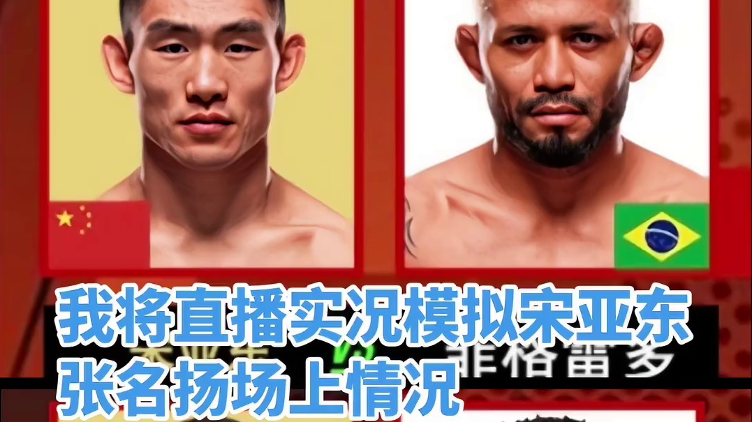 UFC我将直播实况模拟宋亚东张名扬场上情况