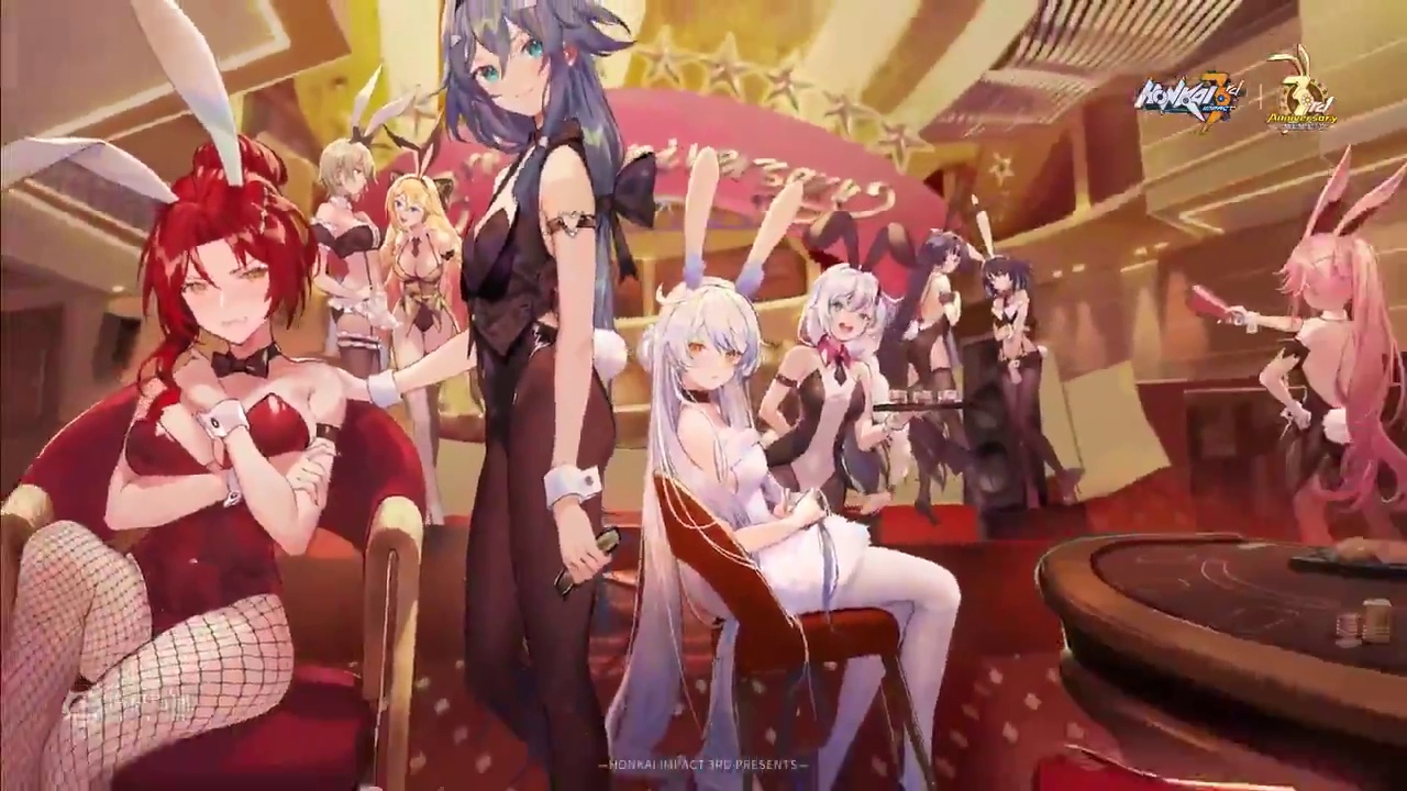 【崩坏3】外服周年庆壁纸「兔女郎的女武神们」