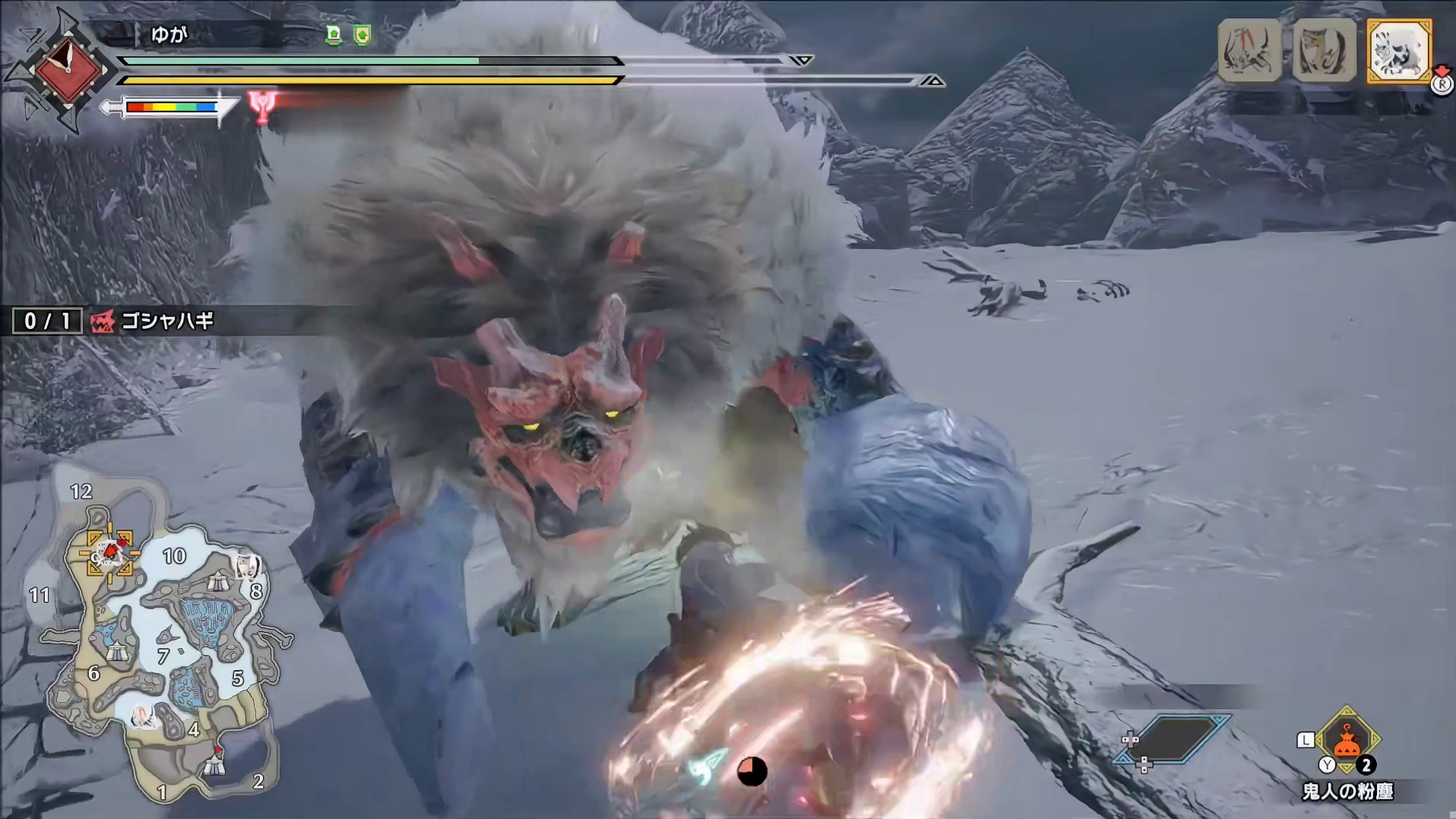 【MHRise】盾斧 上位★7雪鬼兽 4分04秒 禁用随从/牵制/操龙【BY: ゆが】