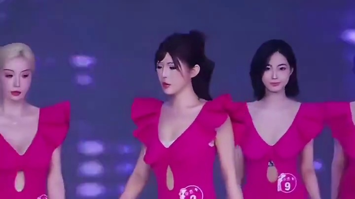 选美大赛现场，3号选手想抢风头被2号选手拦住，网友：2号面露难色 明显生气1