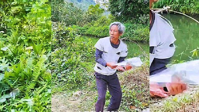 孩子的腿被卡住了，得亏遇到拾荒大爷，化险为夷！