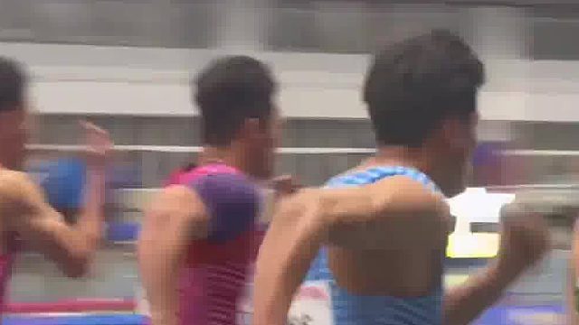 男子60米决赛，陈冠锋6.65夺冠，苏炳添6.66