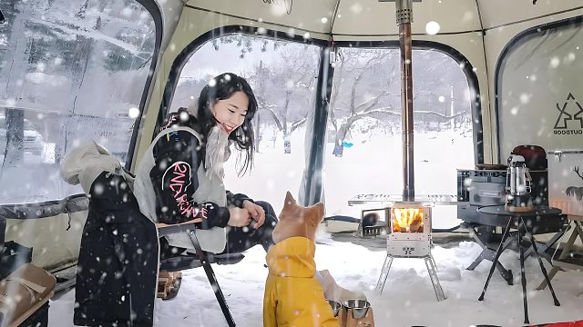 一人一狗的雪中露营（第一集）