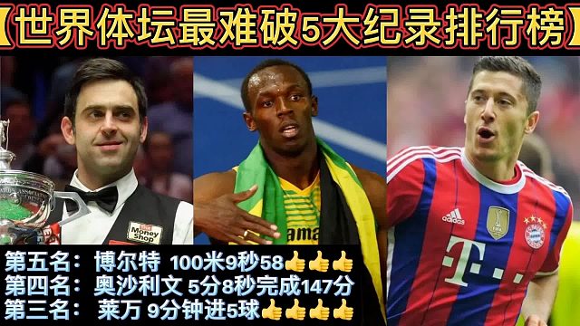 【体坛排行榜】· 第 13集｜世界体坛最难破5大纪录排行榜！