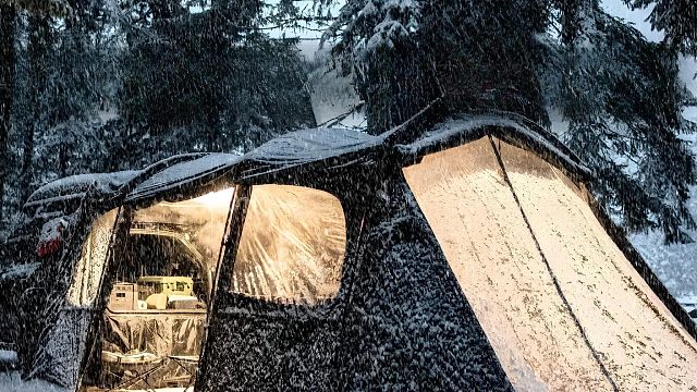 一人一狗雪中的野外露营（第三集）