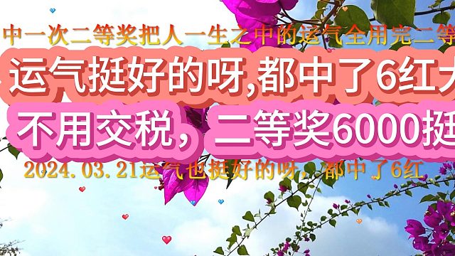 运气好不容易来一次,二个5元6等奖,二次元表妹不贪心,不炫耀，3月22日