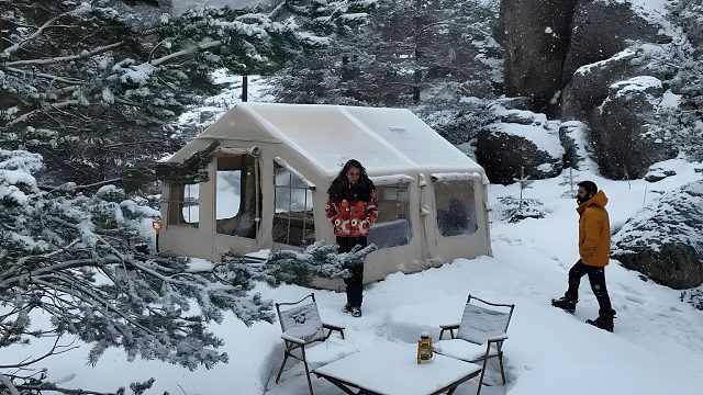 夫妻俩沉浸式解压精致雪天露营（第三集）
