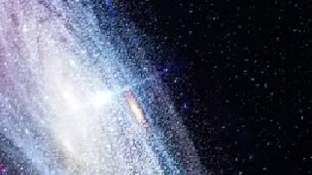 银河系的模拟图，据说银河系中间有个超大质量黑洞。