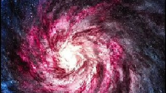 银河系模拟图，据说星系中央是一个超大质量黑洞，所有恒星都围绕着黑洞旋转。